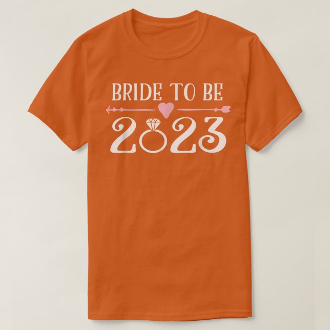 T-shirt Mariée à être 2023 Fiançailles Ring future mariée  (Design devant)