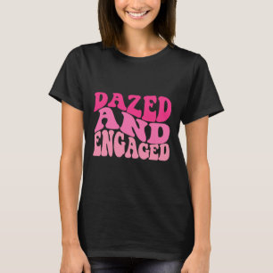 T-shirt Mariée à Venir Étourdie et Fiancée Rétro Groovy Ba