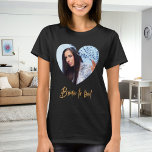 T-shirt Mariée au coeur photo<br><div class="desc">Personnalisez et une photo dans le cadre en forme de coeur. Pour les douches nuptiales et les fêtes de bachelorette.</div>
