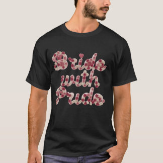 T-shirt mariée avec des conceptions de tissu de fierté vin