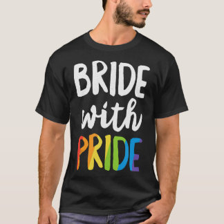 T-shirt Mariée avec Fierté arc-en-ciel Lesbian Bachelorett
