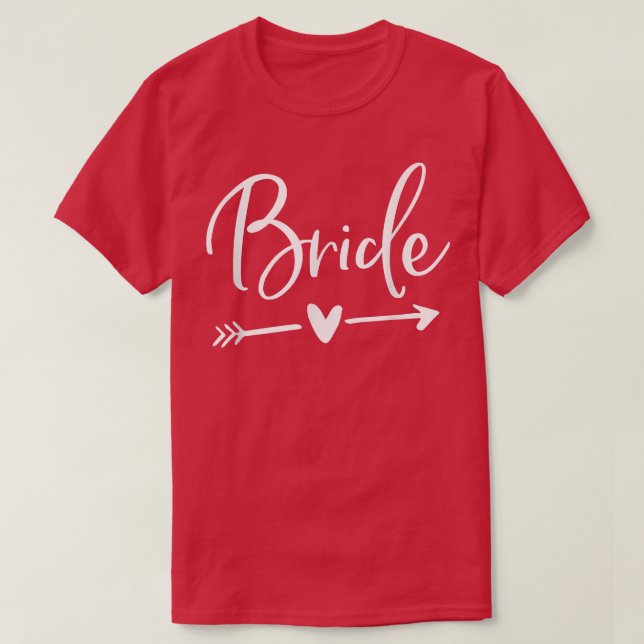 T-shirt Mariée Avec Flèche Et Coeur (Design devant)