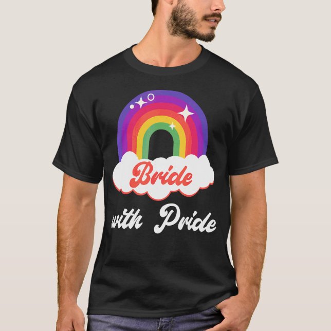 T-shirt Mariée avec Mariage lesbien de fierté (Devant)