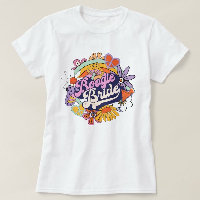 T-shirt Mariée Boogie des Années 70 Groovy ID929 (Design devant)
