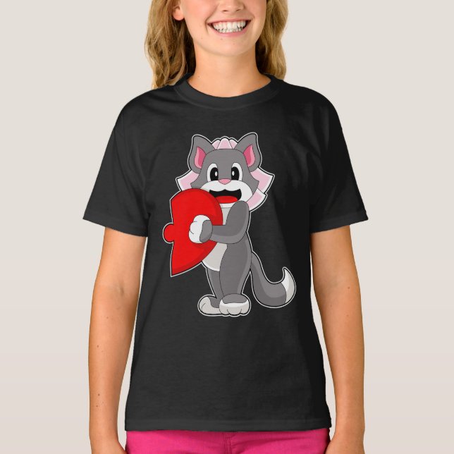 T-shirt Mariée Chat Cœur Mariage (Devant)