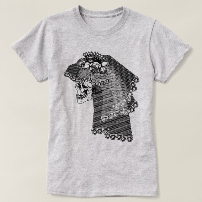 T-shirt mariée crâne (Design devant)