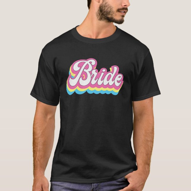 T-shirt Mariée de fête de Bachelorette rétro mariage (Devant)