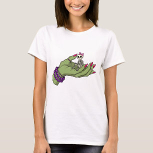 T-shirt Mariée de Frankenstein main avec Skeleton Bow