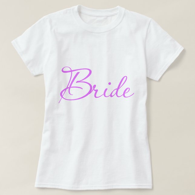 T-shirt Mariée de script violet fantaisie | Fête nuptiale (Design devant)