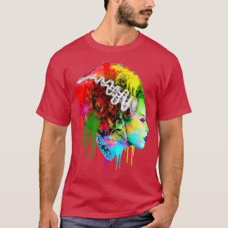 T-shirt Mariée drôle Halloween, Mariée moderne colorée 