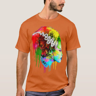 T-shirt Mariée drôle Halloween, Mariée moderne colorée 