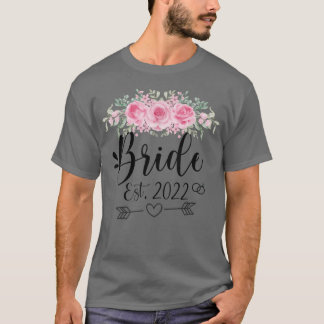 T-shirt Mariée Est 2022 Mariage Fleur Florale