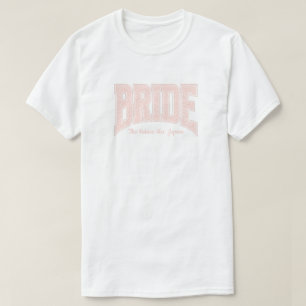 T-shirt Mariée Fleur Rose Clair BAGUE DE FIANÇAILLES 