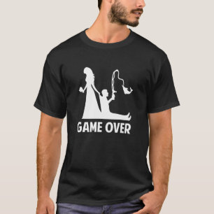 T-shirt Mariée Gameover Marié Mariage Célibataire Enterrem