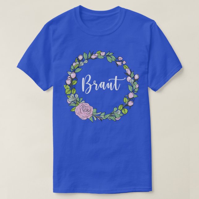 T-shirt Mariée I couronne florale mariage style boho eucal (Design devant)