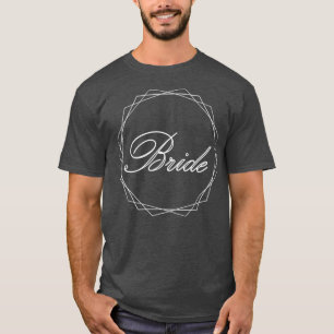 T-shirt Mariée lettrage élégant en blanc avec un cadre