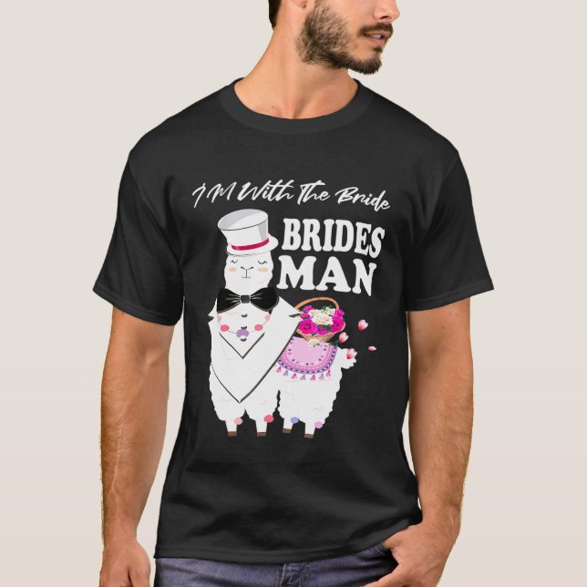 T-shirt Mariée Mariage du Bridesman Llama (Devant)