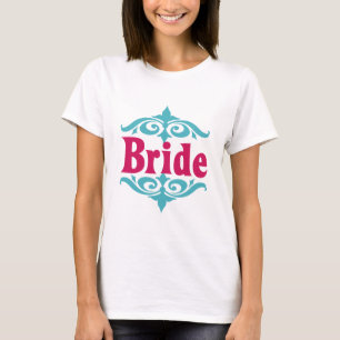 T-shirt Mariée (marocaine) Rose chaud et bleu ciel