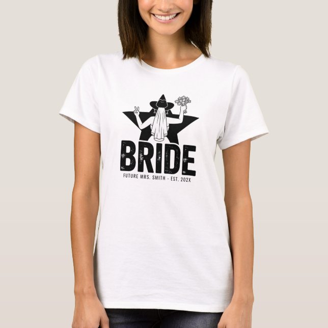 T-shirt Mariée Minimaliste Florale  (Devant)