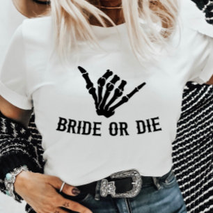 T-shirt Mariée ou mort Rockstar Skeleton Bachelorette Part