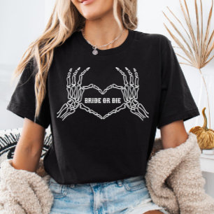 T-shirt Mariée ou mort Skeleton Coeur mains Mariée Chemise