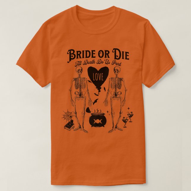 T-shirt Mariée ou Morte Gothique Sorcière Halloween Enterr (Design devant)