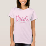 T-shirt mariée personnalisée<br><div class="desc">Fait un grand cadeau pour la mariée</div>