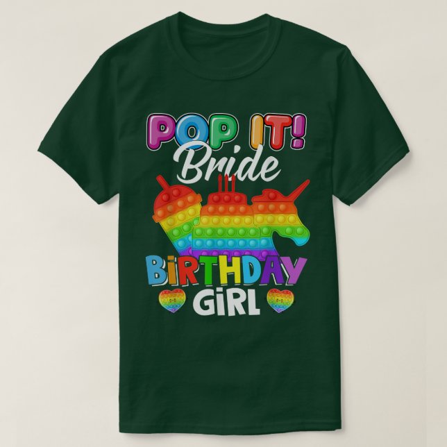 T-shirt Mariée Pop It Fille d'anniversaire Fidget Enfant É (Design devant)