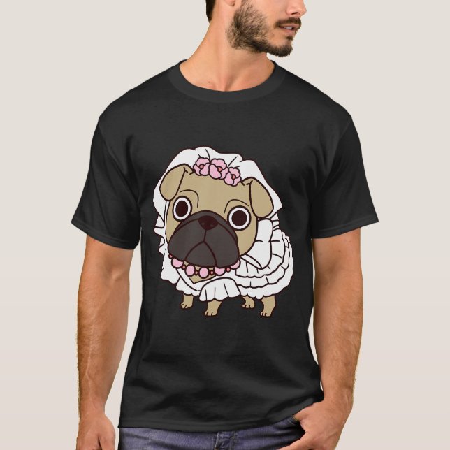 T-shirt Mariée Pug (Devant)