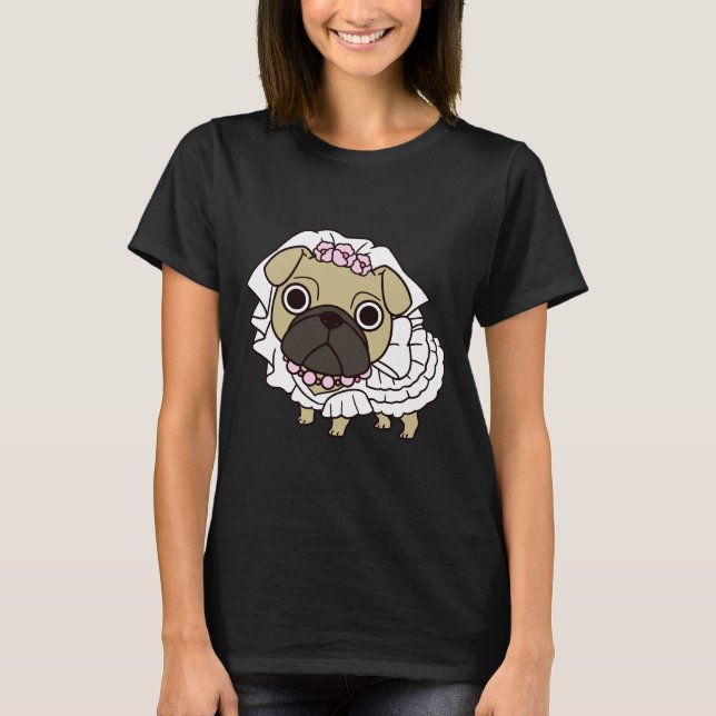 T-shirt Mariée Pug Classique  110 (Devant)