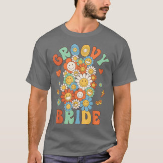 T-shirt Mariée Rétro Groovy Anniversaire Groovy Fête d'Ann