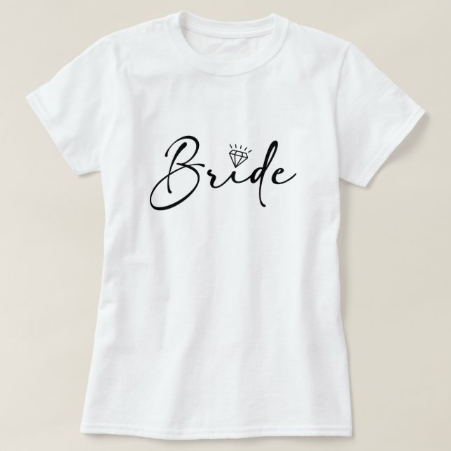 T-shirt Mariée Script Mariage Diamant  (Design devant)