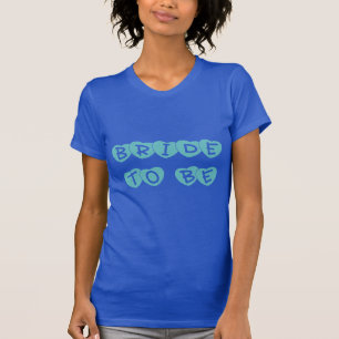 T-shirt Mariée turquoise aux coeurs