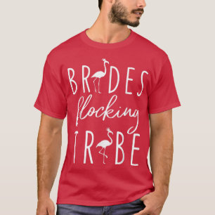 T-shirt Mariées flamants roses troupeau tribu oiseau drôle