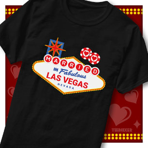 T-shirt Mariés à Las Vegas, le Couple de Mariage Fabuleux