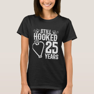 T-shirt Mariés depuis 25 ans - Couple de pêche - 25e anniv