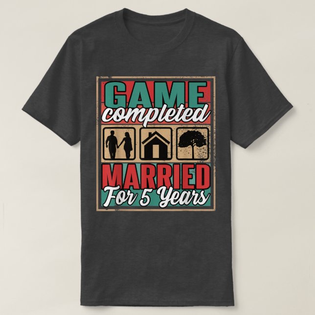 T-shirt Mariés depuis 5 ans I 5e mariage  (Design devant)