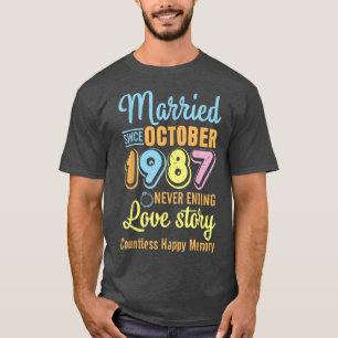 T-shirt Mariés depuis octobre 1987 Histoire d'amour sans f