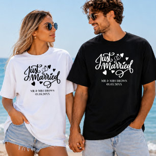 T-shirt Mariés Personnalisés Couple Mariage Correspondant