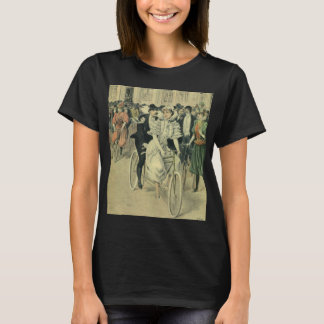 T-shirt Mariés victoriens à bicyclette après la cérémonie