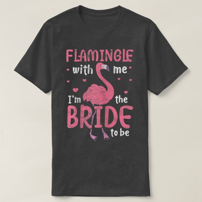 T-shirt Mariez Femme Flamant Rose EVJF Enterrement de Vie  (Design devant)
