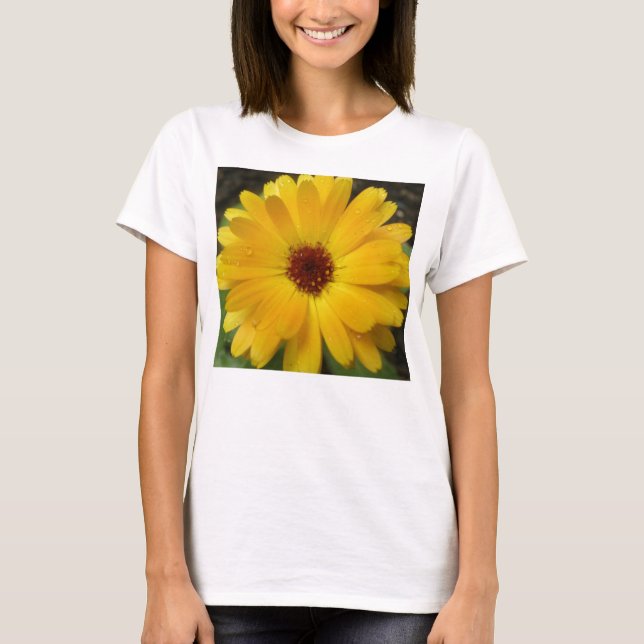 T-shirt Marigold Jaune Macro Dames T Chemise (Devant)