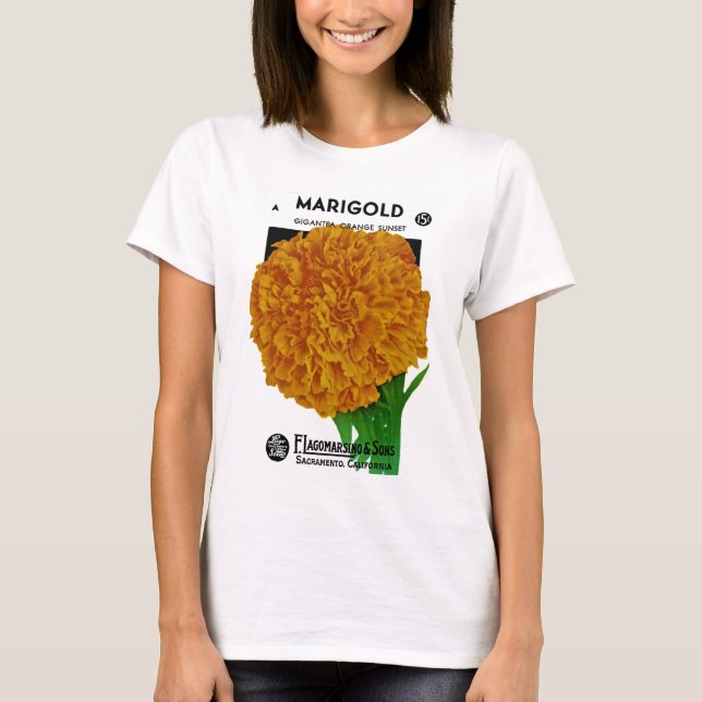 T-shirt Marigold Vintage Seed Packet (Devant)