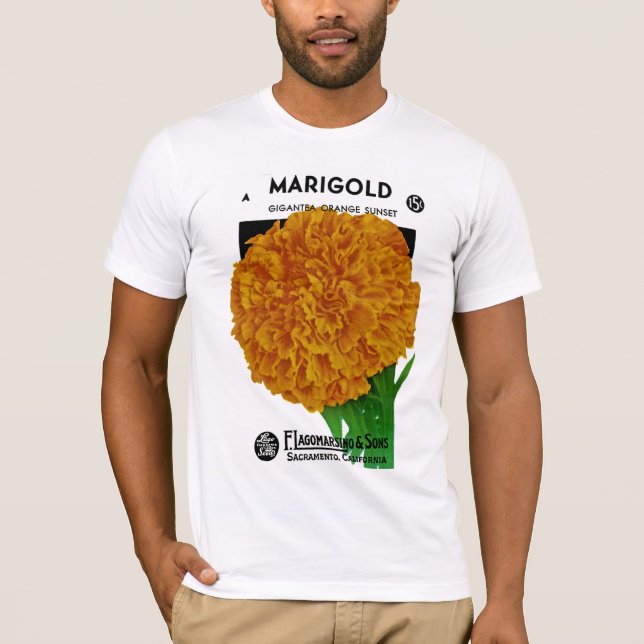 T-shirt Marigold Vintage Seed Packet (Devant)