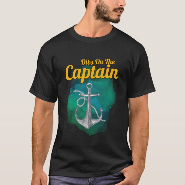T-Shirt Marin Drôle "Dibs On The Captain" (Devant)