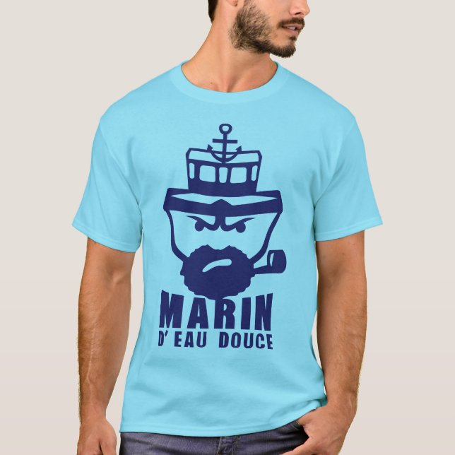 T-shirt marin eau douce citation personnage bateau ancre (Devant)