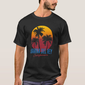 T-shirt Marina Del Rey Californie Palmiers Couchers de sol