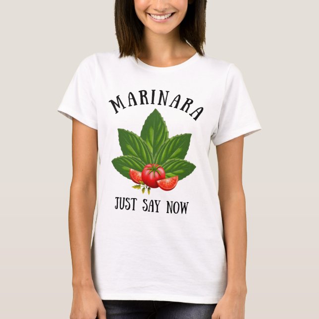 T-shirt Marinara Dit Maintenant Italie Basil Tomates Feuil (Devant)