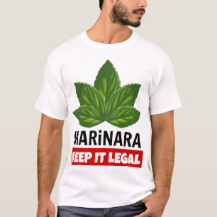 T-shirt Marinara Gardez-le Feuilles de Basil Légal