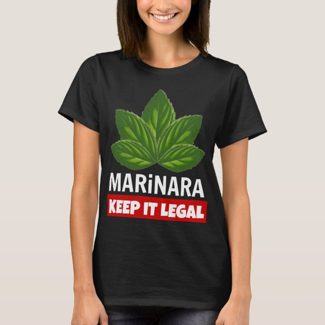 T-shirt Marinara Gardez-le Feuilles de Basil Légal (Devant)